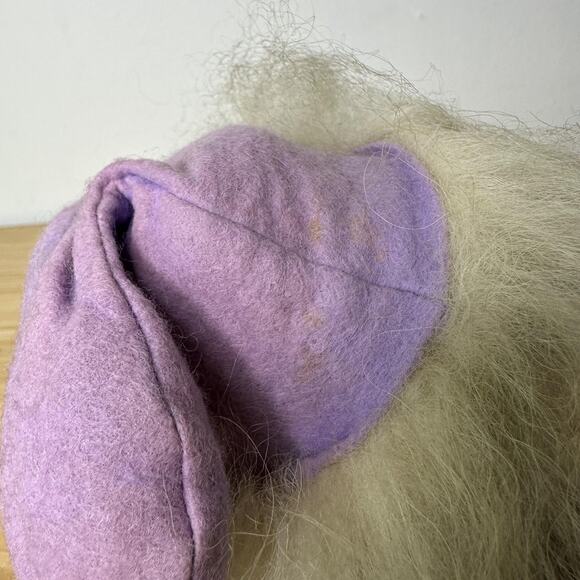 Vintage 1980 DAM Troll Doll Denmark 24-4 Marked Collectible White Hair Outfit 8" - Picture 7 of 9